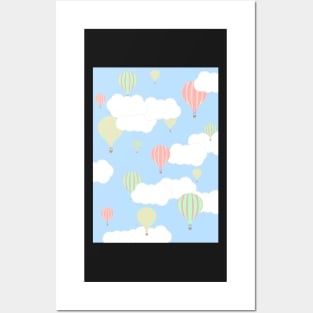 Hot Air Balloon In the Sky Posters and Art